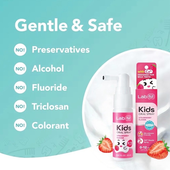 2x LAB52 Kids Oral Spray Strawberry Fluoride Free Toddler Dental Care EXP: 6/28 - Picture 6 of 10